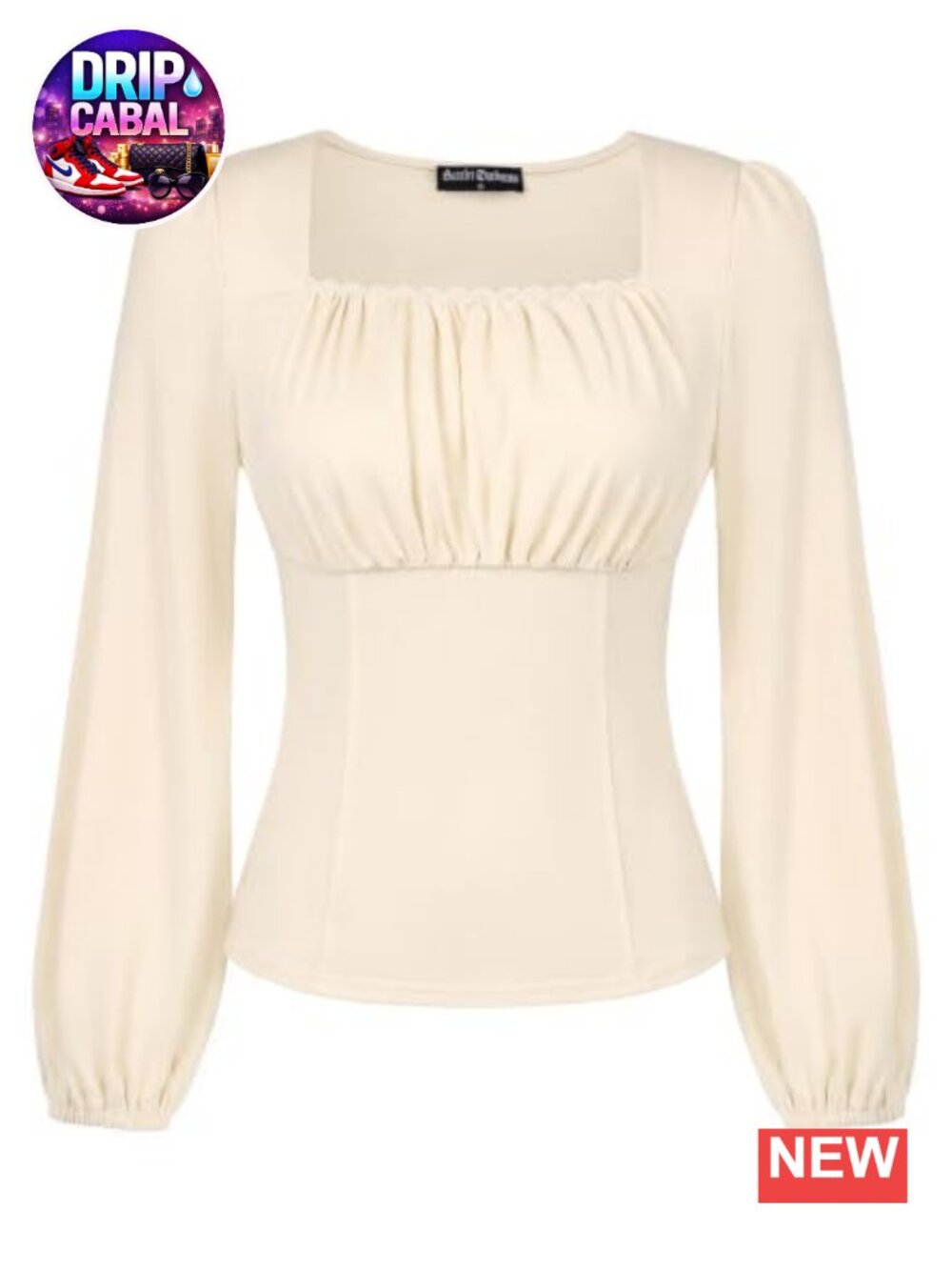 Women's Renaissance Peasant Blouse Long Sleeve Corset Waist Square Neck
